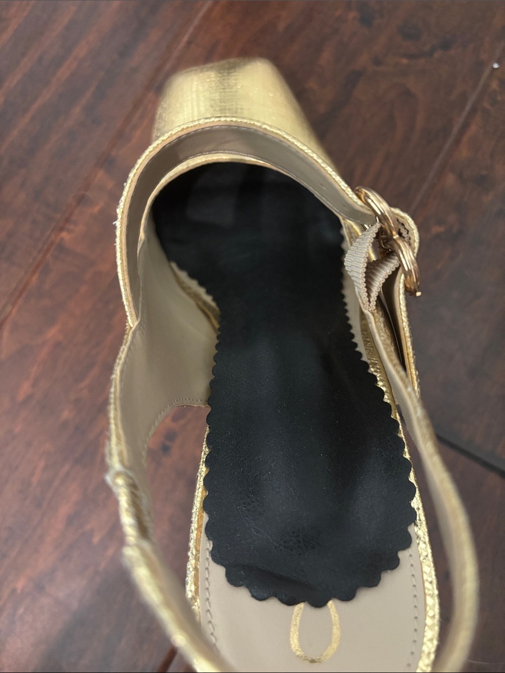 Sam Edelman Gold Metallic Mary Jane Block Heel - Picture 5 of 6